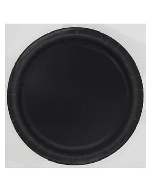 8 lítil svartar diskur (18 cm) - Grunnlit Efnalína