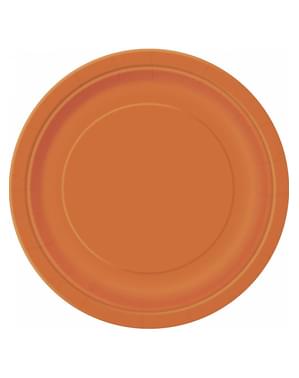 8 platos pequeños naranjas (18 cm) - Línea Colores Básicos