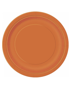 8 små oransje tallerkener (18 cm) - Basic Colors Line