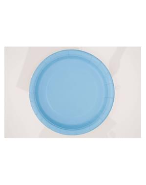 8 Small Sky Blue Plates (18 cm) - Basic Colours Line