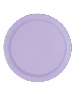 8 petites assiettes lilas (18 cm) - Gamme couleur unie