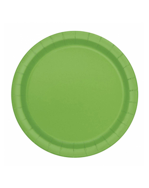 8 petites assiettes verte citron (18 cm) - Gamme couleur unie