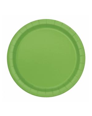 8 Small Lime Green Plates (18 cm) - Basic Colours Line