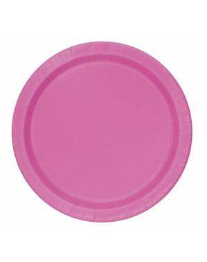 8 väikest roosa taldrikut (18 cm) - Põhivärvide seeria