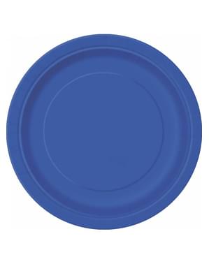 8 petites assiettes bleu foncé (18 cm) - Gamme couleur unie