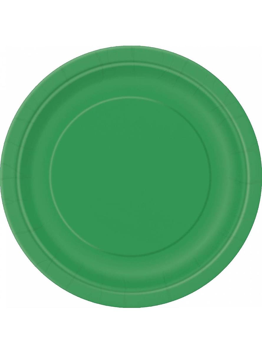 8 malých smaragdově zelených talířků (18 cm) - Basic Colours Line