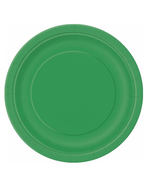 8 Små Smaragdgrønne Tallerkener (18 cm) - Basale Farver Linje