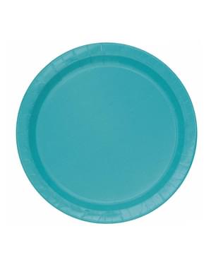 8 Small Aquamarine Green Plates (18 cm) - Basic Colours Line