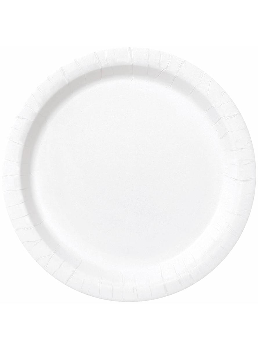 8 Pappteller weiß (23 cm) - Basicfarben Collection