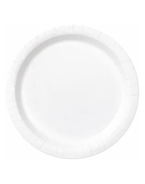 8 assiettes blanche (23 cm) - Gamme couleur unie