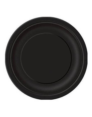 8 platos negros (23 cm) - Línea Colores Básicos