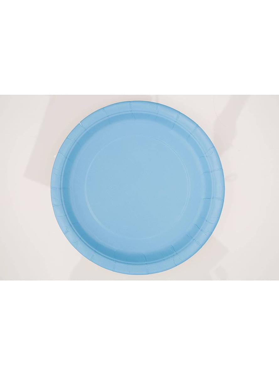 8 mėlynos lėkštės (23 cm) - Pagrindinės spalvos