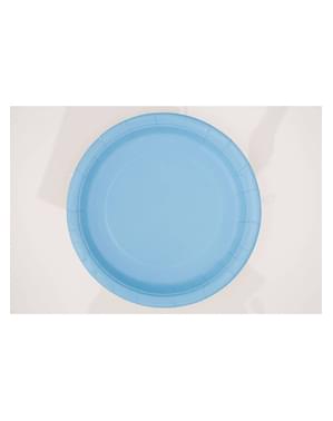 8 taivaansinistä lautasta (23 cm) - Perusvärisarja