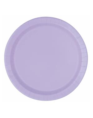 8 assiettes lila (23 cm) - Gamme couleur unie