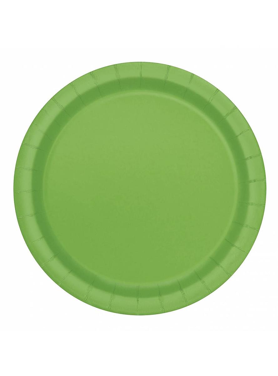 8 tallrikar limegröna (23 cm) - Kollektion Basfärger