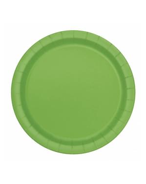 8 kalkgrønne tallerkener (23 cm) - Basic Colors Line