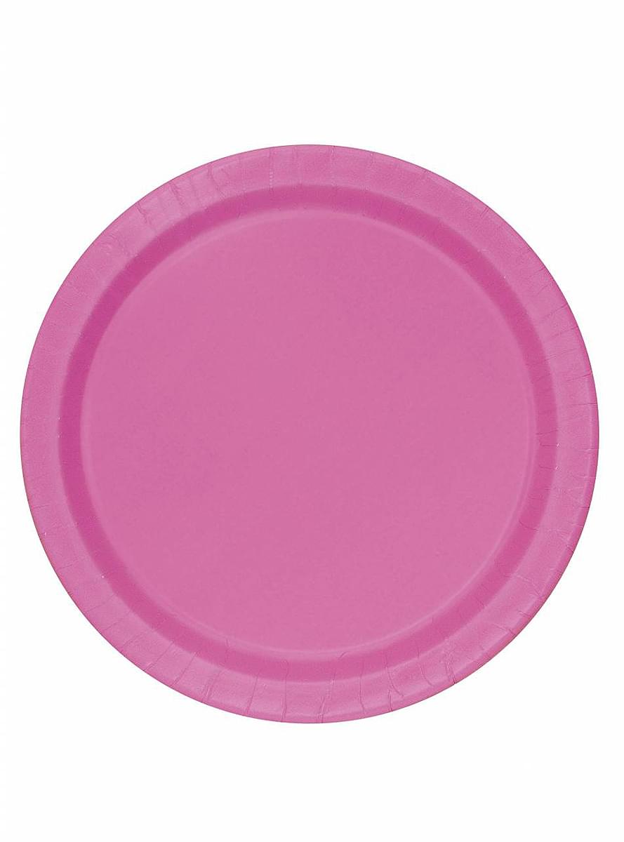 8 Pappteller rosa (23 cm) - Basicfarben Collection