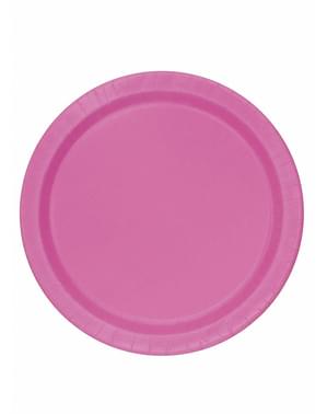8 farfurii roz (23 cm) - Basic Colors Line
