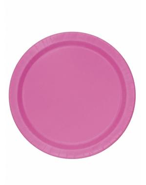 8 růžových talířů (23 cm) - Basic Colours Line
