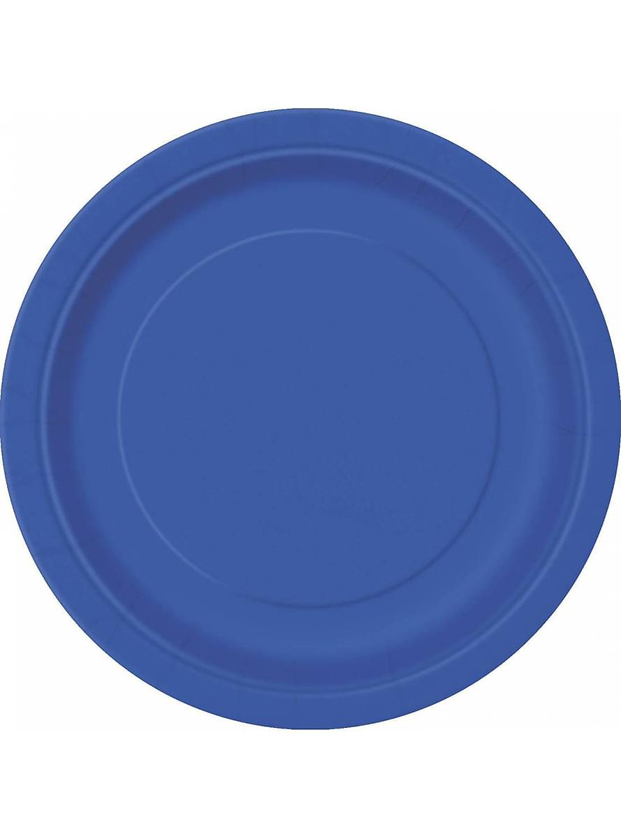 8 assiettes bleu foncé (23 cm) - Gamme couleur unie