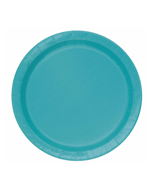 8 platos color aguamarina (23 cm) - Línea Colores Básicos
