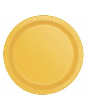 8 assiettes jaune tournesol (23 cm) - Gamme couleur unie