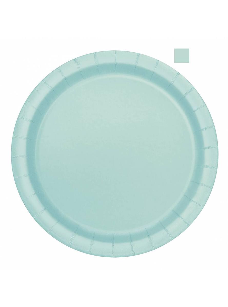 20 platos pequeños verde menta (18 cm)