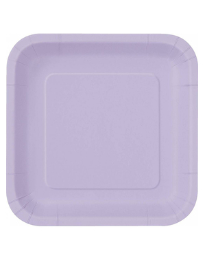 14 šeříkových talířů ve tvaru čtverce (23 cm) - Basic Colours Line