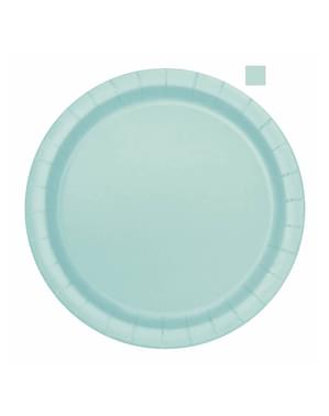 16 assiettes verte menthe (23 cm) - Gamme couleur unie