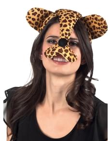 Orelhas e nariz de chita para mulher