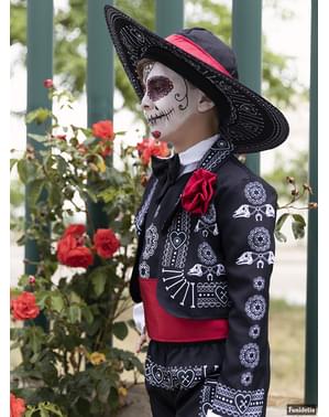 Fantasia Halloween Menino Mariachi Esqueleto Mexicano Infantil - 7
