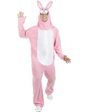 Pink Kanin Kostume til Voksne