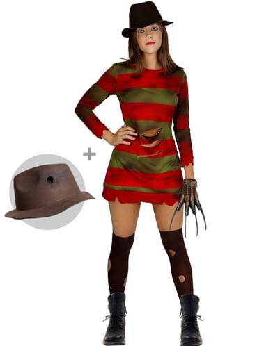 Freddy Krueger Costume for Women with Hat Plus Size A Nightmare on Elm Street Funidelia