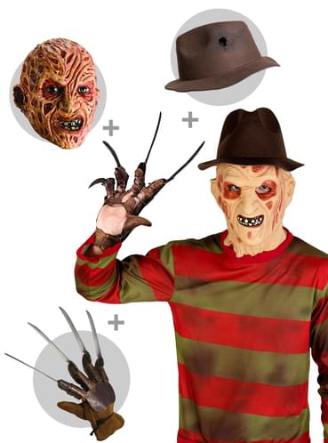 Jersey de Freddy Krueger para hombre con sombrero, guante y máscara - Pesadilla en Elm Street. Have Fun!