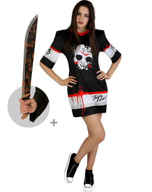 Kostým Jason Piatok 13. s mačetou pre ženy plusová veľkosť