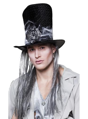 Cappello con capelli da becchino inquietante per uomo