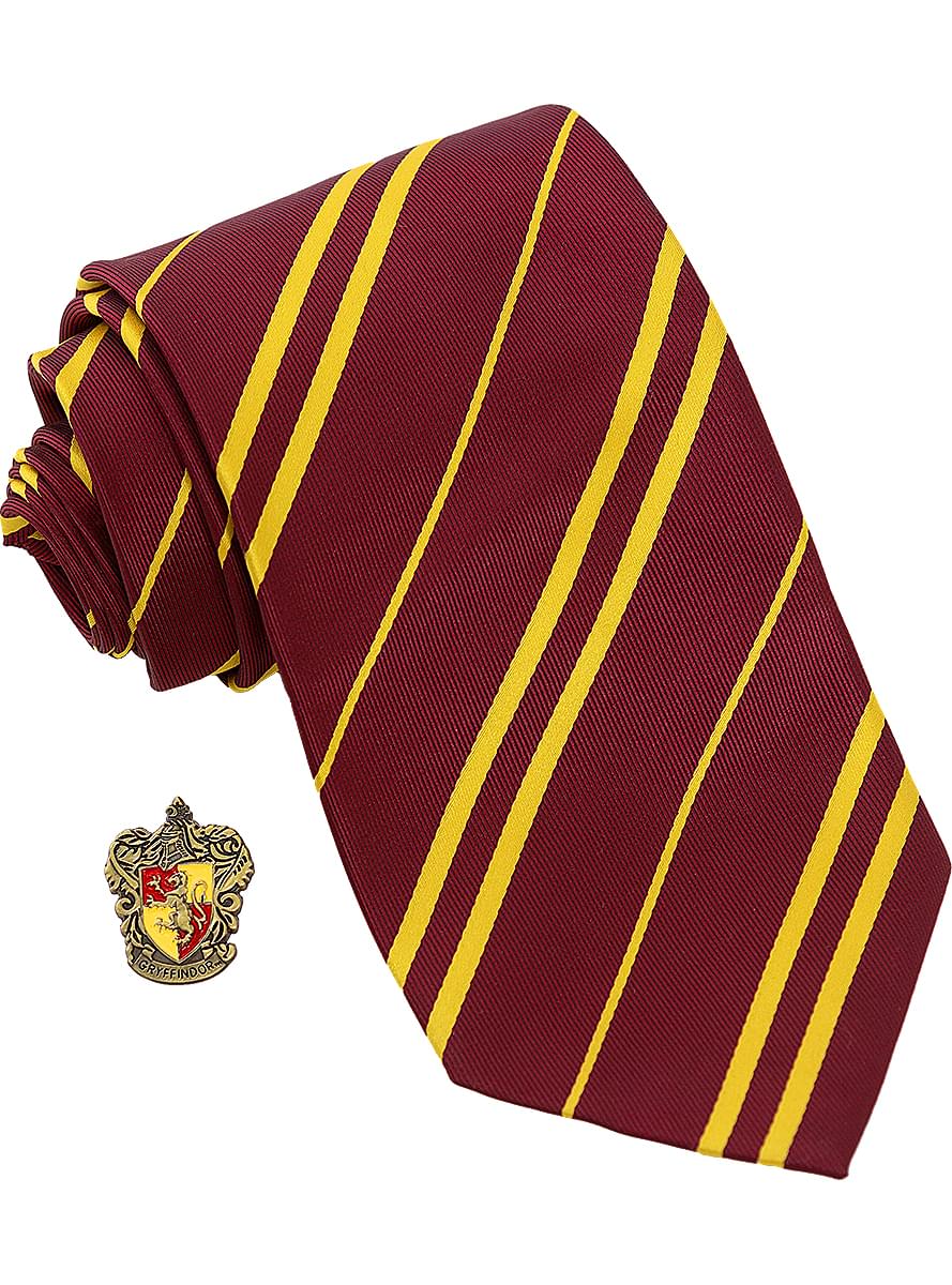 Gravata de Gryffindor com pin Harry Potter