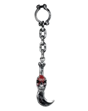 Grillete con esqueleto ensangrentado