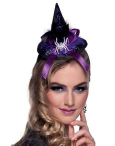 Mini chapeau sorcière violet femme