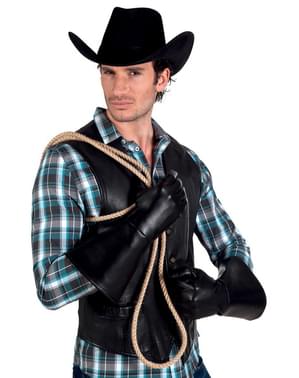 Luvas de vaqueiro pretas para adulto