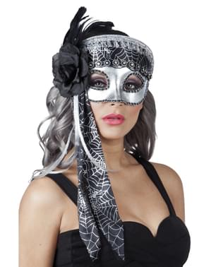 Loup argent tissu araignée femme