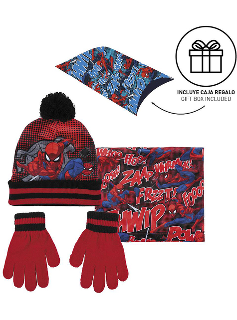 Set de gorro, pañuelo y guantes Spiderman para niño