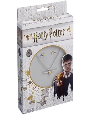Gullsnoppen Halskjede og øredobber sett - Harry Potter