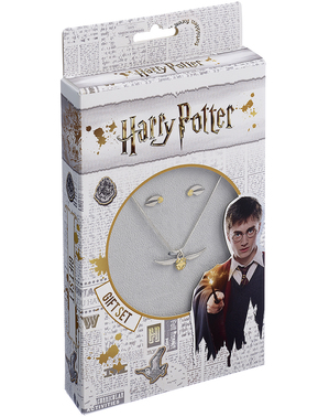 Zestaw Naszyjnik + Kolczyki Złoty Znicz - Harry Potter