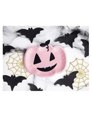 6 Pink Pumpkin Plates (25 x 22cm)