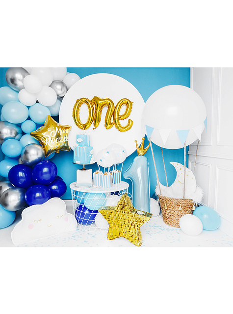 Folienballon Erster Geburtstag blau