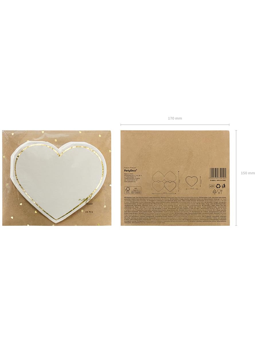 20 Heart Napkins (11 x 13 cm)