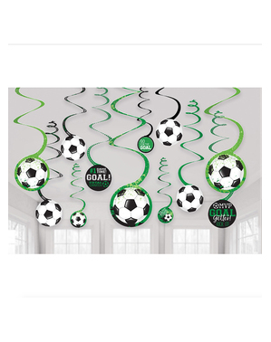12 závěsných spirál s fotbalovými dekoracemi