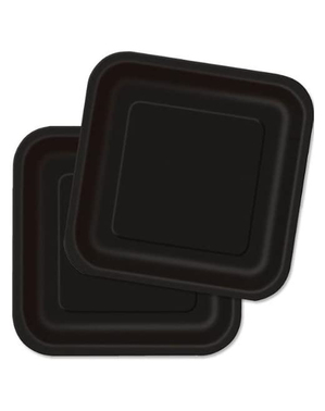 16 piatti neri quadrati piccoli (18 cm) - Linea Colori Basic