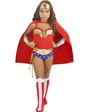 Costum clasic de Wonder Woman pentru fete